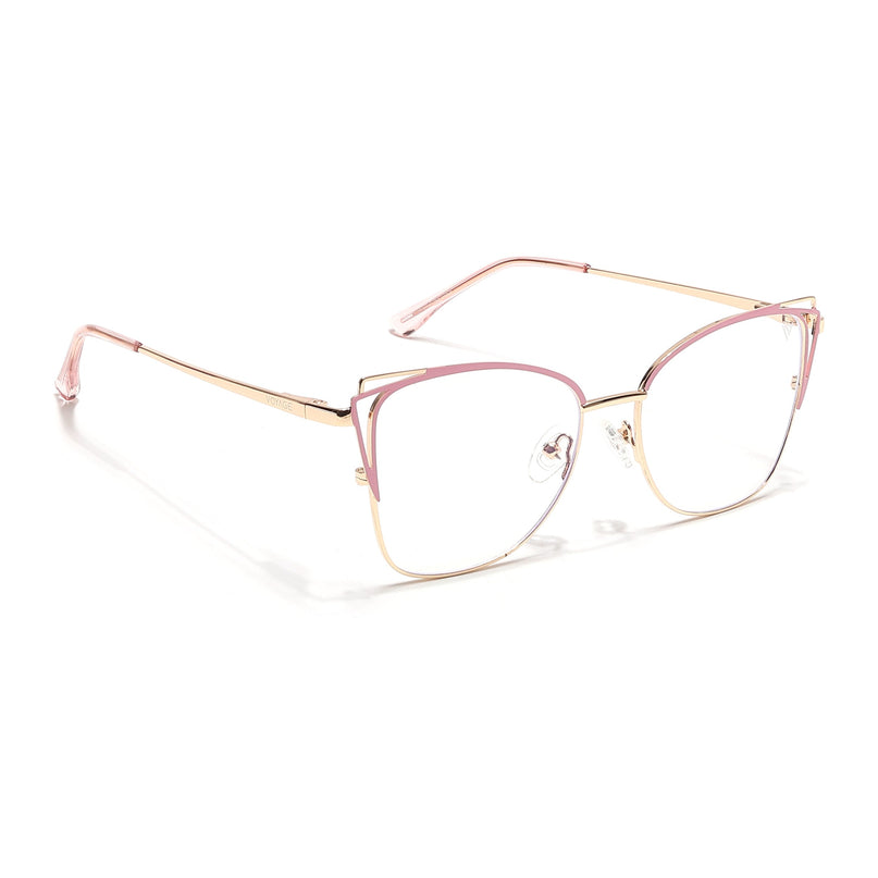 Voyage Glam Golden & Pink Cateye Eyeglasses for Women - MG6540-C6