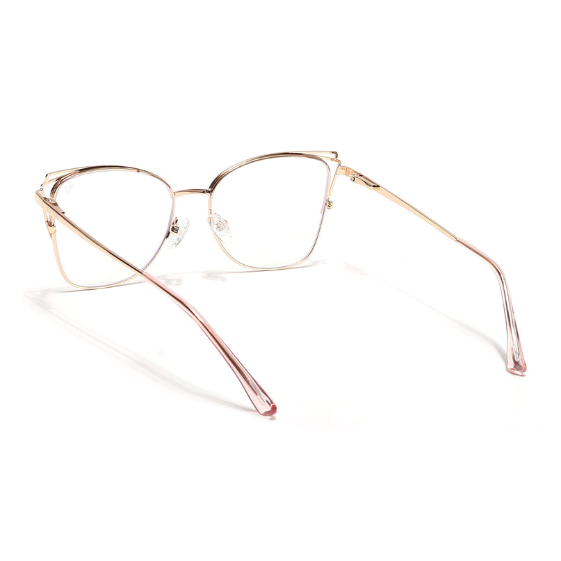 Voyage Glam Golden & Pink Cateye Eyeglasses for Women - MG6540-C6