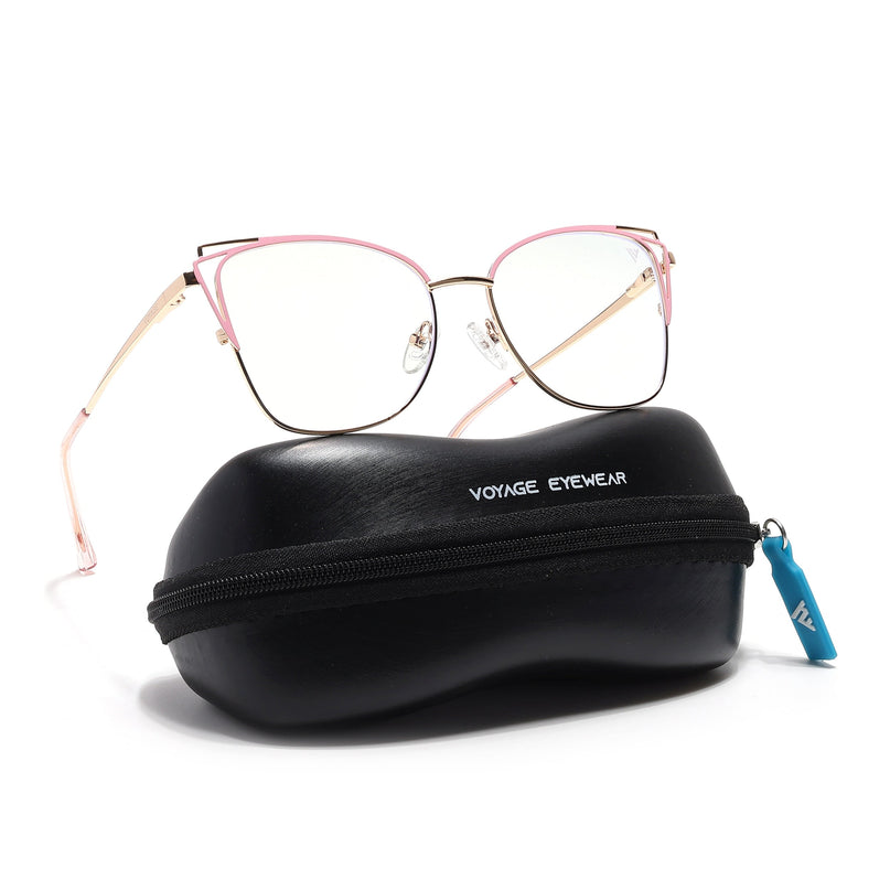 Voyage Glam Golden & Pink Cateye Eyeglasses for Women - MG6540-C6