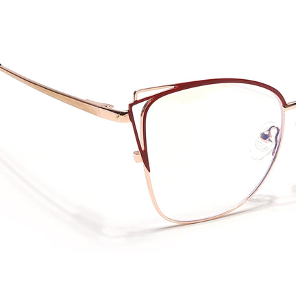 Voyage Glam Golden & Red Cateye Eyeglasses for Women - MG6541-C7