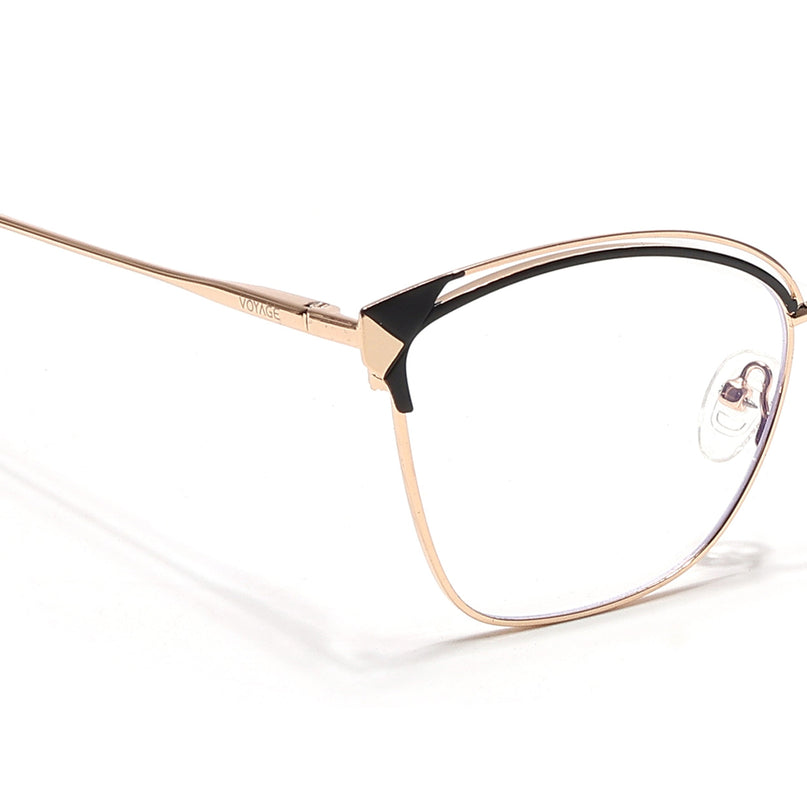 Voyage Glam Golden & Black Cateye Eyeglasses for Women - MG6542-C1