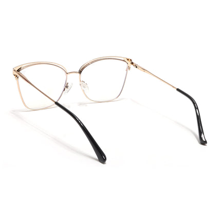 Voyage Glam Golden & Black Cateye Eyeglasses for Women - MG6542-C1