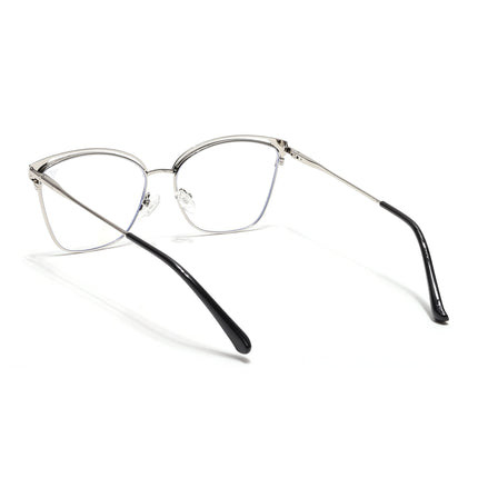Voyage Glam Silver & Green Cateye Eyeglasses for Women - MG6543-C2
