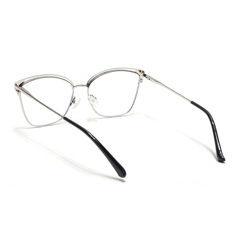 Voyage Glam Silver & Green Cateye Eyeglasses for Women - MG6543-C2