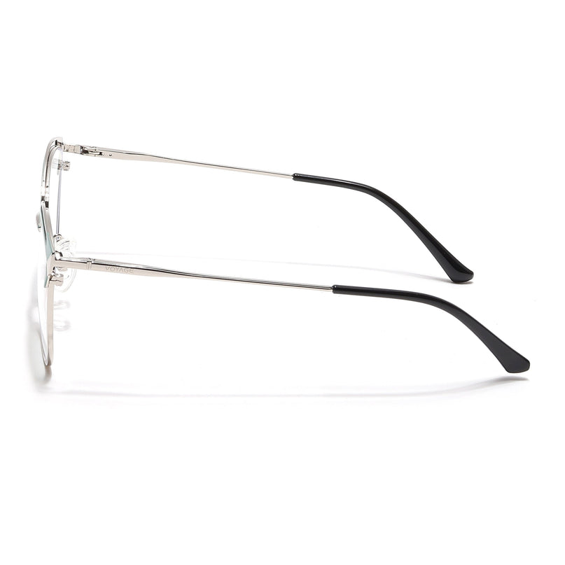 Voyage Glam Silver & Green Cateye Eyeglasses for Women - MG6543-C2