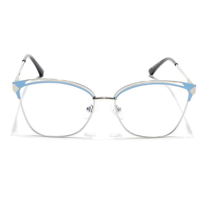 Voyage Glam Silver & Blue Cateye Eyeglasses for Women - MG6544-C3