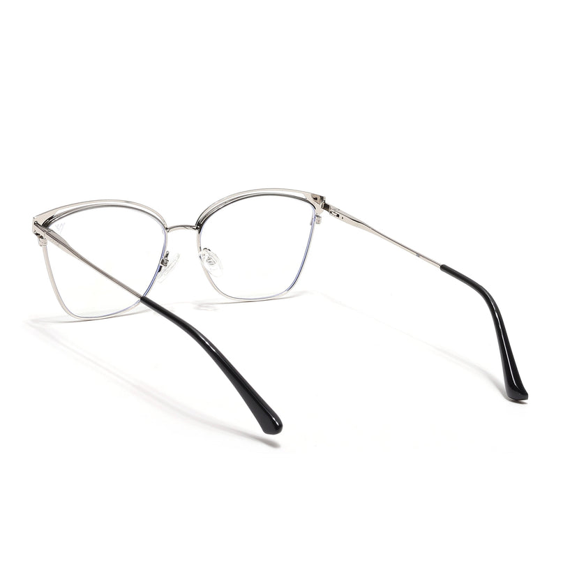 Voyage Glam Silver & Blue Cateye Eyeglasses for Women - MG6544-C3
