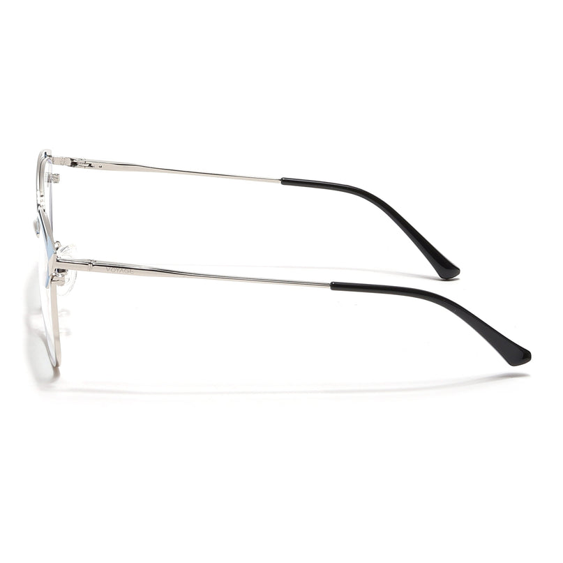 Voyage Glam Silver & Blue Cateye Eyeglasses for Women - MG6544-C3