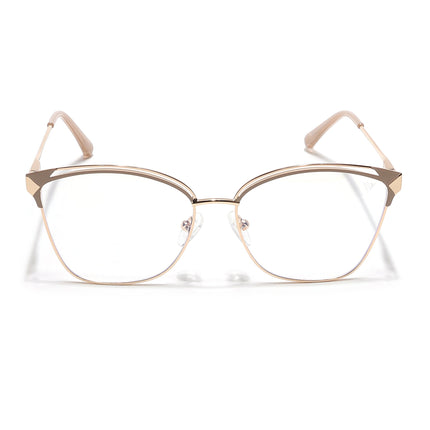 Voyage Glam Golden & Nude Cateye Eyeglasses for Women - MG6545-C4