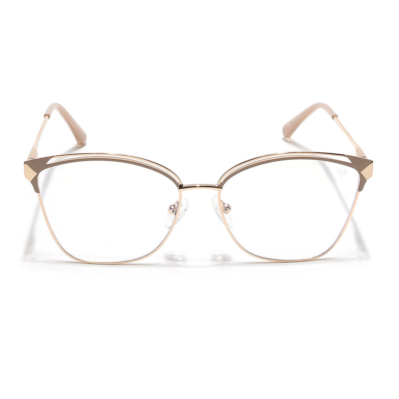 Voyage Glam Golden & Nude Cateye Eyeglasses for Women - MG6545-C4