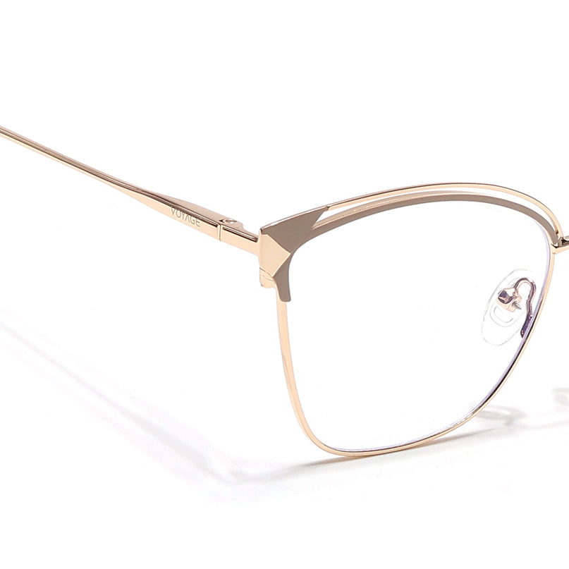 Voyage Glam Golden & Nude Cateye Eyeglasses for Women - MG6545-C4