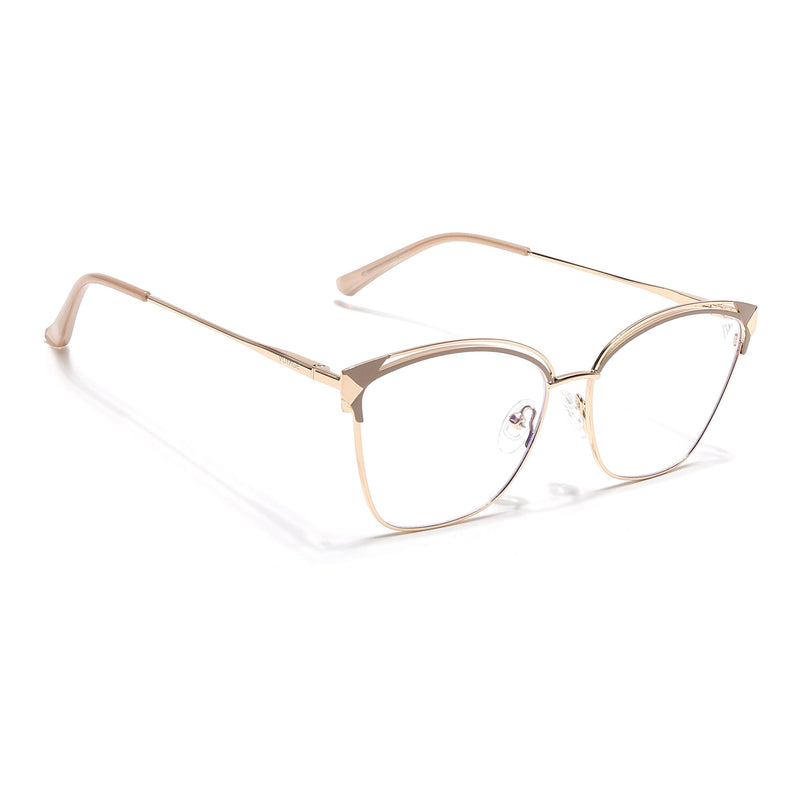 Voyage Glam Golden & Nude Cateye Eyeglasses for Women - MG6545-C4