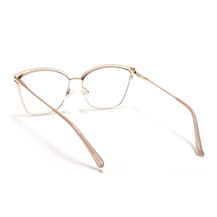 Voyage Glam Golden & Nude Cateye Eyeglasses for Women - MG6545-C4
