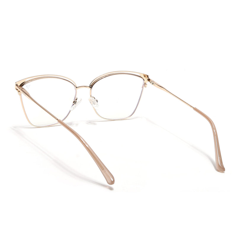 Voyage Glam Golden & Nude Cateye Eyeglasses for Women - MG6545-C4