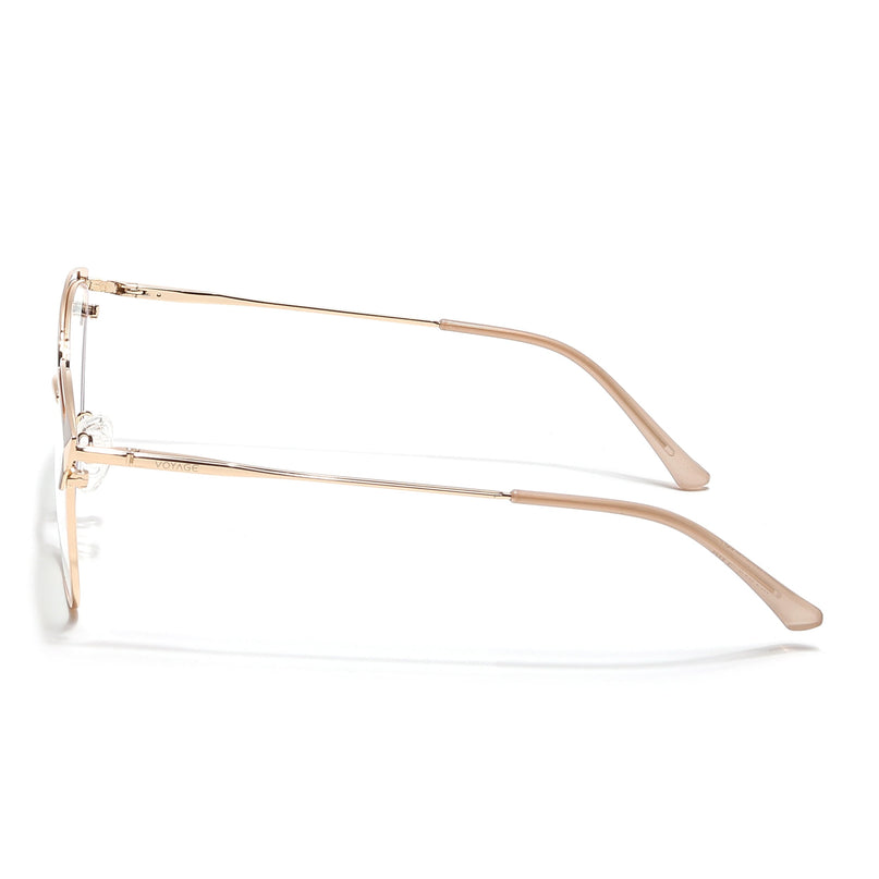 Voyage Glam Golden & Nude Cateye Eyeglasses for Women - MG6545-C4
