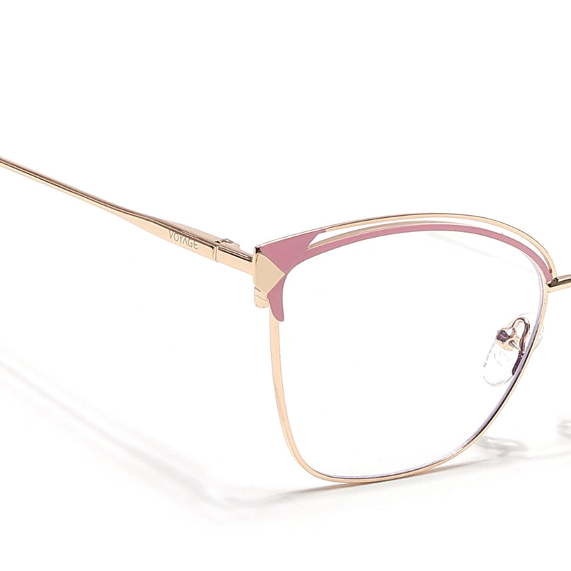 Voyage Glam Golden & Pink Cateye Eyeglasses for Women - MG6546-C5