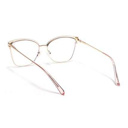Voyage Glam Golden & Pink Cateye Eyeglasses for Women - MG6546-C5