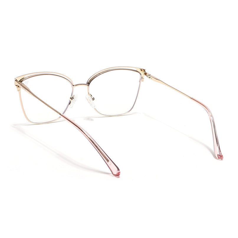 Voyage Glam Golden & Pink Cateye Eyeglasses for Women - MG6546-C5