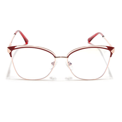 Voyage Glam Golden & Red Cateye Eyeglasses for Women - MG6547-C6