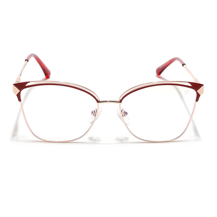 Voyage Glam Golden & Red Cateye Eyeglasses for Women - MG6547-C6