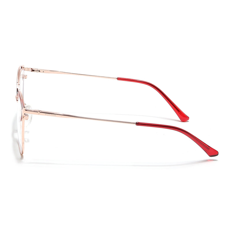 Voyage Glam Golden & Red Cateye Eyeglasses for Women - MG6547-C6