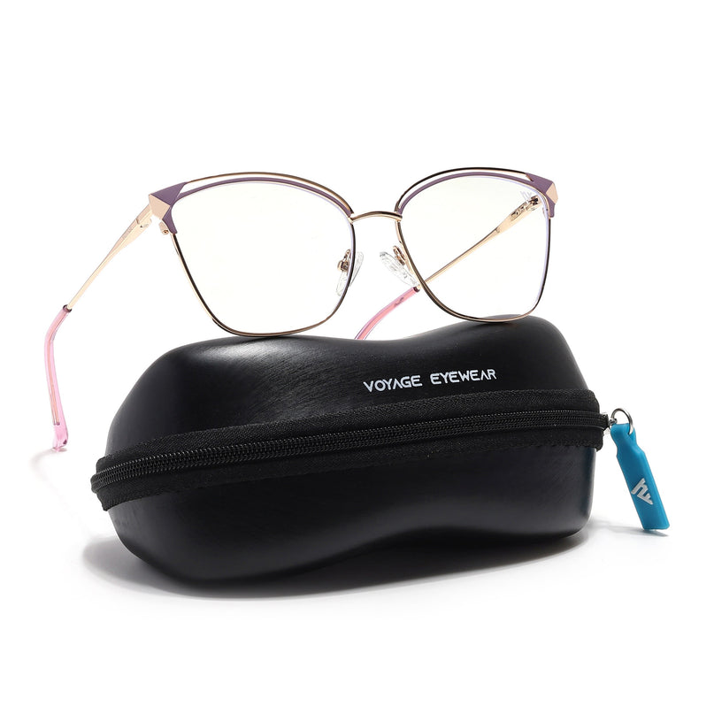 Voyage Glam Golden & Purple Cateye Eyeglasses for Women - MG6548-C7