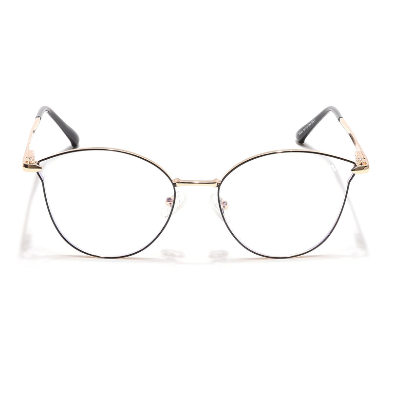 Voyage Glam Black & Golden Cateye Eyeglasses for Women - MG6549-C1