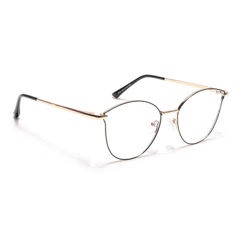 Voyage Glam Black & Golden Cateye Eyeglasses for Women - MG6549-C1