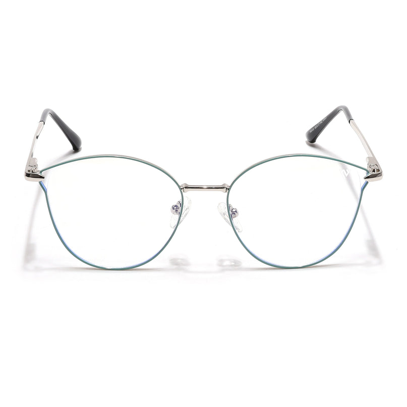 Voyage Glam Green & Silver Cateye Eyeglasses for Women - MG6550-C2