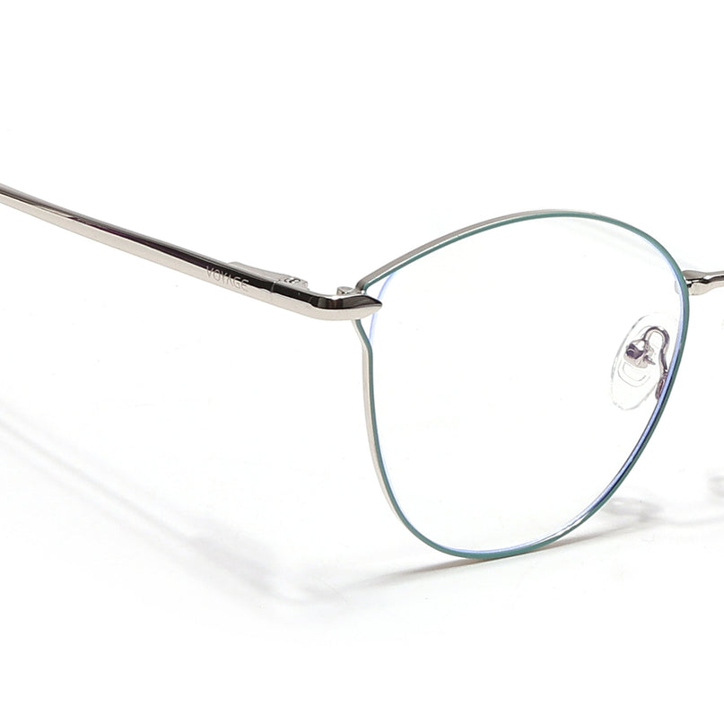 Voyage Glam Green & Silver Cateye Eyeglasses for Women - MG6550-C2