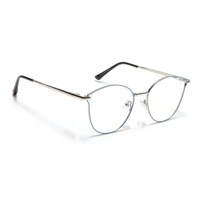 Voyage Glam Green & Silver Cateye Eyeglasses for Women - MG6550-C2