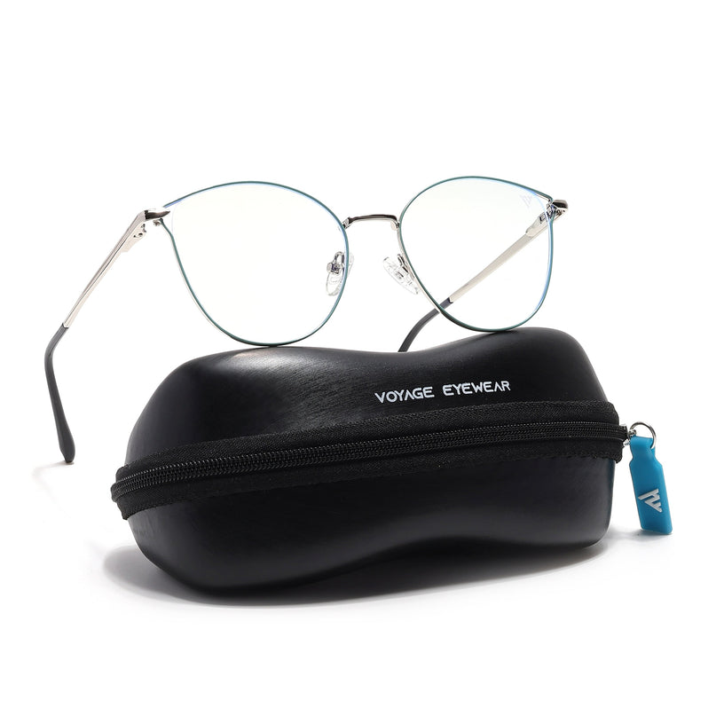 Voyage Glam Green & Silver Cateye Eyeglasses for Women - MG6550-C2