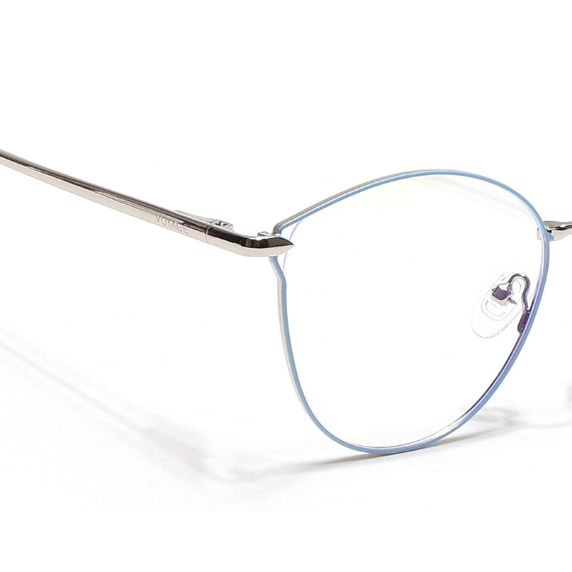 Voyage Glam Blue & Silver Cateye Eyeglasses for Women - MG6551-C3