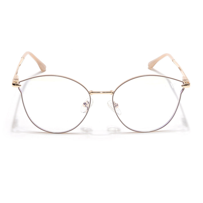 Voyage Glam Nude & Golden Cateye Eyeglasses for Women - MG6552-C4