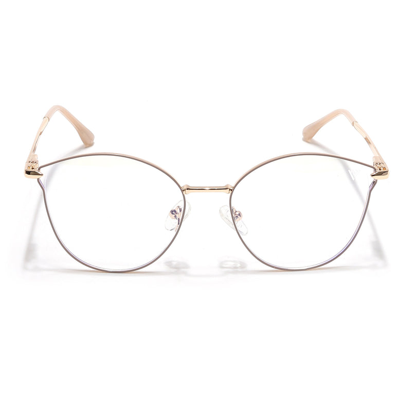 Voyage Glam Nude & Golden Cateye Eyeglasses for Women - MG6552-C4
