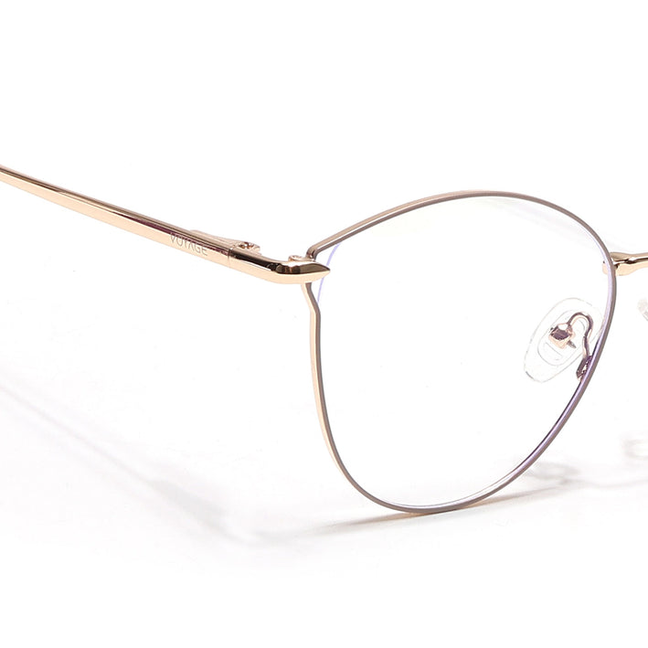 Voyage Glam Nude & Golden Cateye Eyeglasses for Women - MG6552-C4