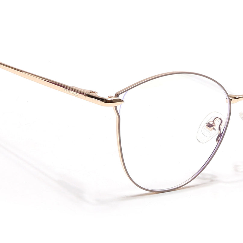 Voyage Glam Nude & Golden Cateye Eyeglasses for Women - MG6552-C4