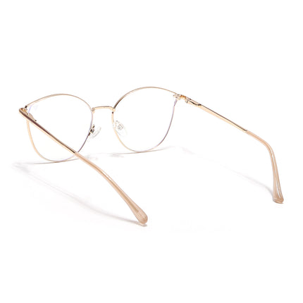 Voyage Glam Nude & Golden Cateye Eyeglasses for Women - MG6552-C4