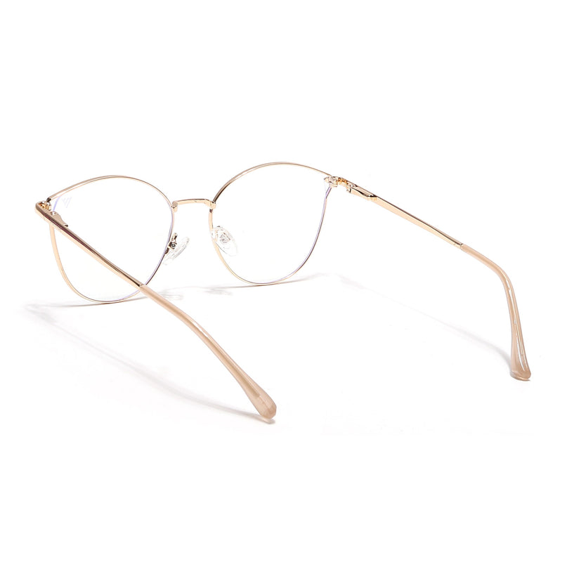 Voyage Glam Nude & Golden Cateye Eyeglasses for Women - MG6552-C4