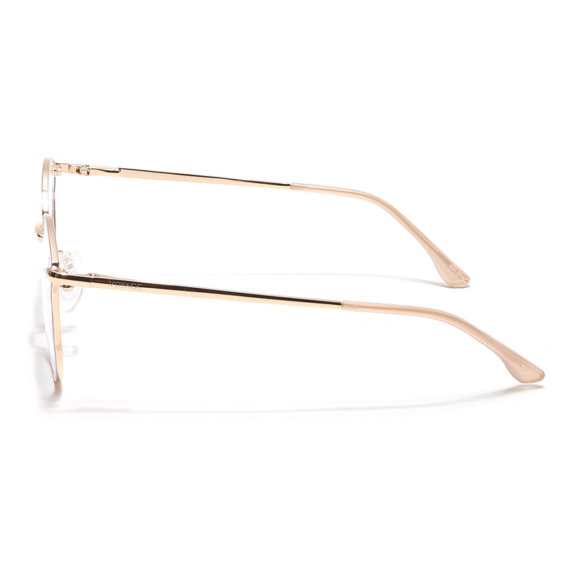 Voyage Glam Nude & Golden Cateye Eyeglasses for Women - MG6552-C4