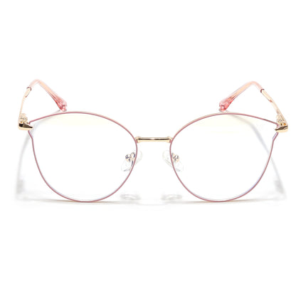 Voyage Glam Pink & Golden Cateye Eyeglasses for Women - MG6553-C5