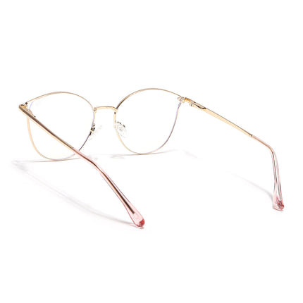 Voyage Glam Pink & Golden Cateye Eyeglasses for Women - MG6553-C5