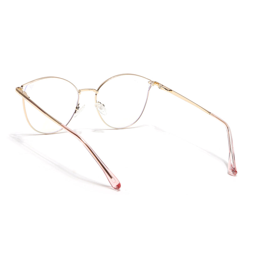 Voyage Glam Pink & Golden Cateye Eyeglasses for Women - MG6553-C5