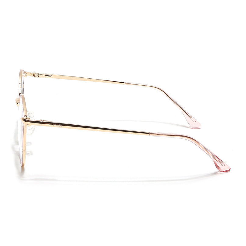 Voyage Glam Pink & Golden Cateye Eyeglasses for Women - MG6553-C5