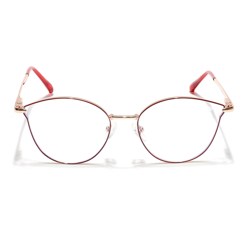 Voyage Glam Red & Golden Cateye Eyeglasses for Women - MG6554-C6
