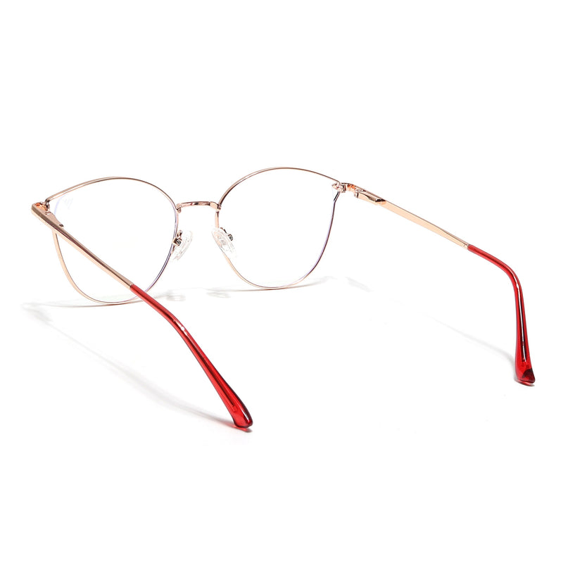 Voyage Glam Red & Golden Cateye Eyeglasses for Women - MG6554-C6