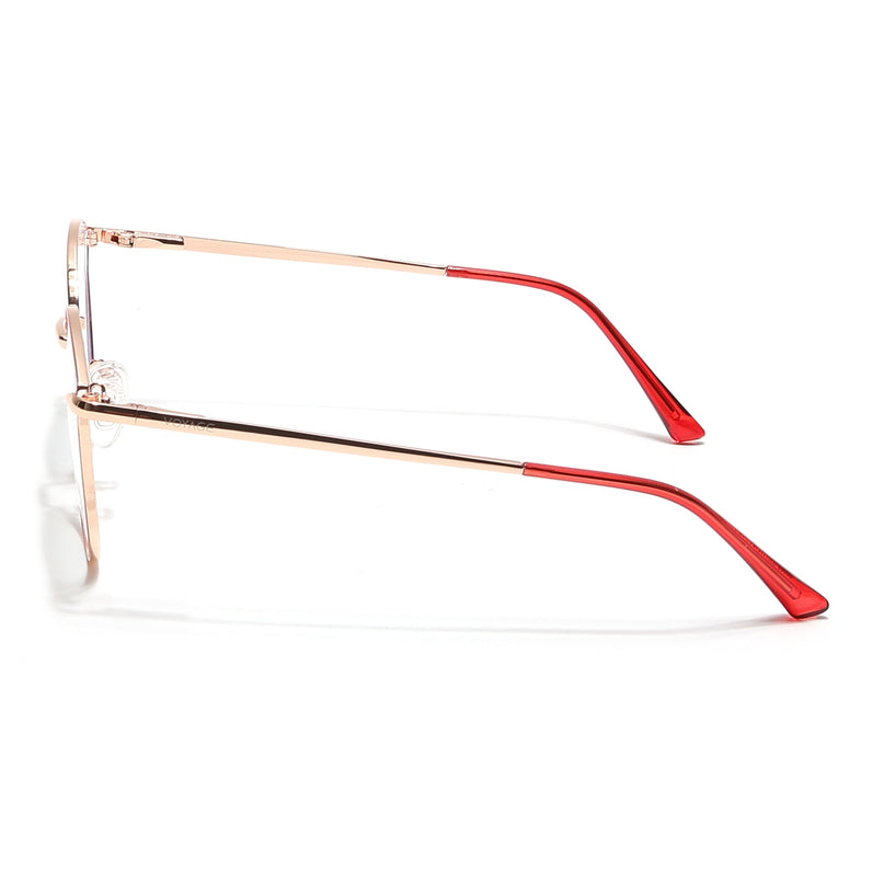 Voyage Glam Red & Golden Cateye Eyeglasses for Women - MG6554-C6