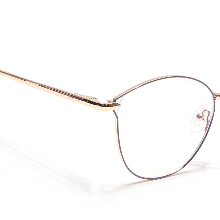 Voyage Glam Purple & Golden Cateye Eyeglasses for Women - MG6555-C7