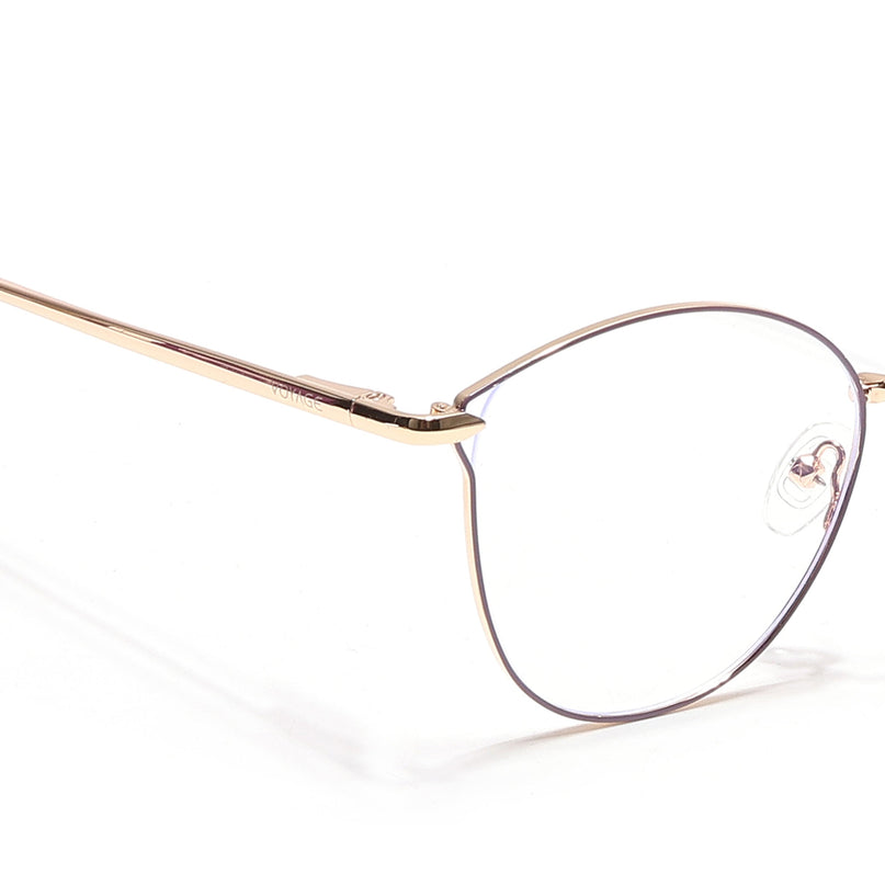 Voyage Glam Purple & Golden Cateye Eyeglasses for Women - MG6555-C7