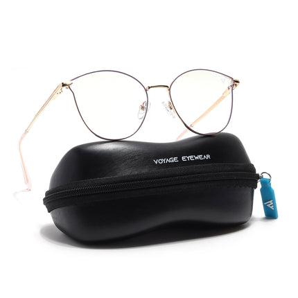 Voyage Glam Purple & Golden Cateye Eyeglasses for Women - MG6555-C7